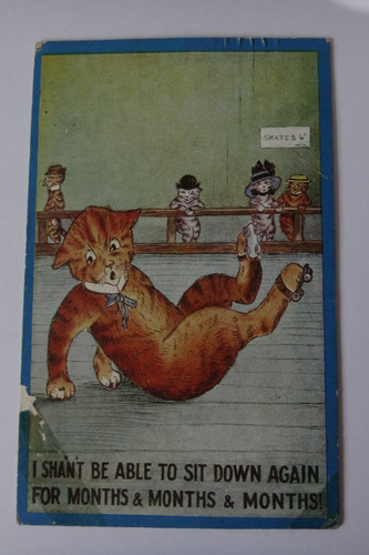 Antique artist drawn cat