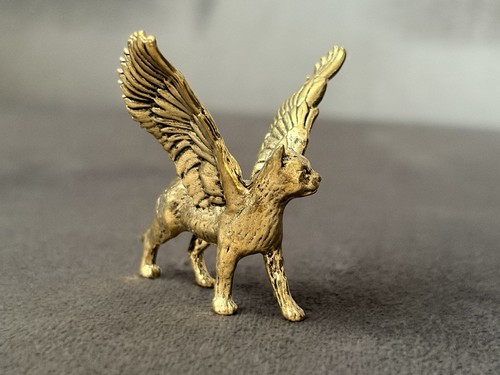 Golden winged cat solid brass - solid,
