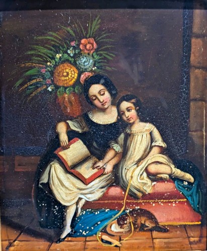 Victorian oil painting - painting, on