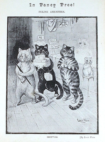 Old antique louis wain print - louis,