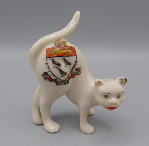 Antique crested ware cat - crested,