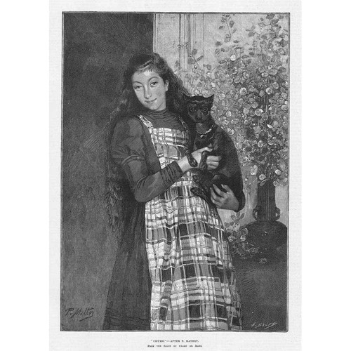 Chums victorian girl with - girl, pet