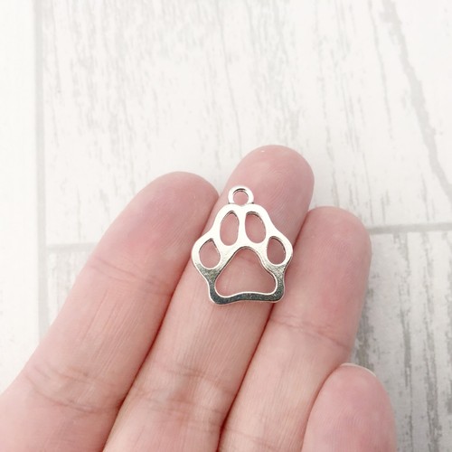Paw charms antique - antique, silver