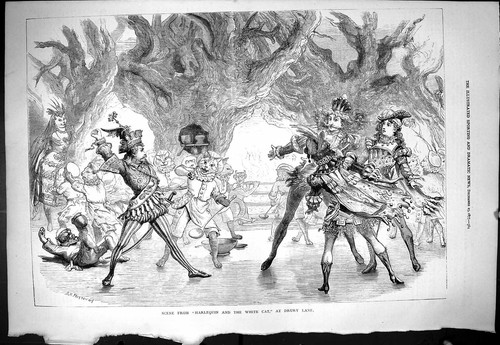 Antique old print 1877 - old, scene