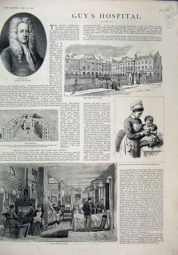 Original old antique print - old,