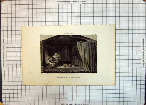 Antique old print family home - antique,