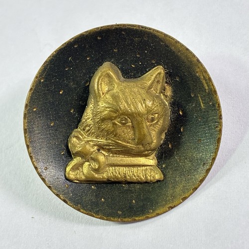 Antique brass picture - picture, button