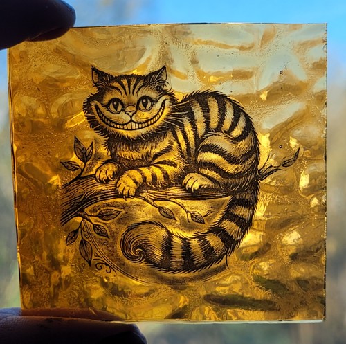 Stained glass cheshire cat - glass,