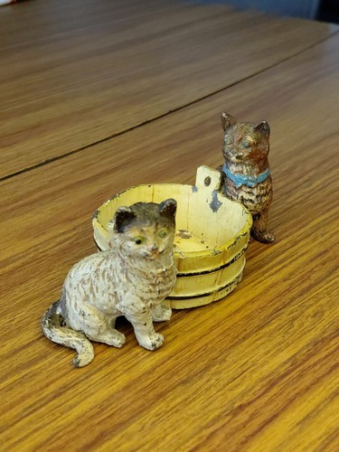 Antique cold painted cats - cold,