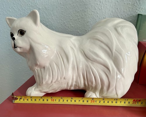 Antique white cat figurine - antique,