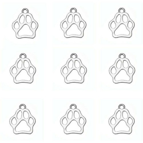 Paw print charms antique - print,