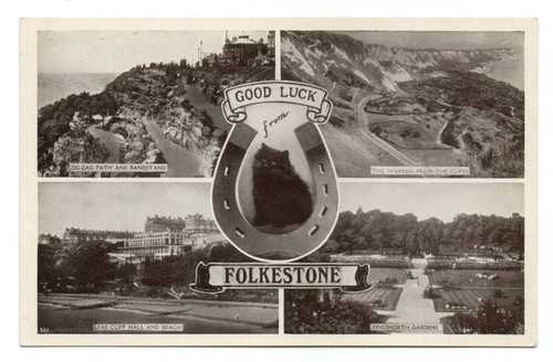 Antique postcard folkestone - antique,