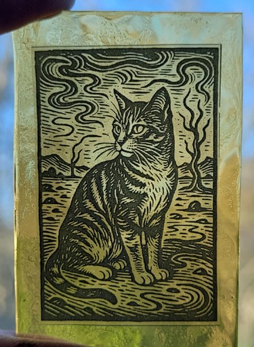 Stained glass tabby cat - tabby,