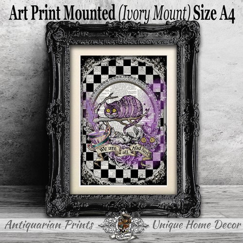 Cheshire cat gothic art print - cheshire,