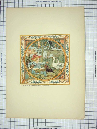 Original old antique print - original,