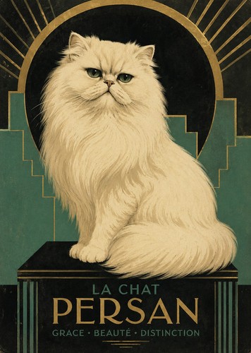 Persian cat art print - cat, a4
