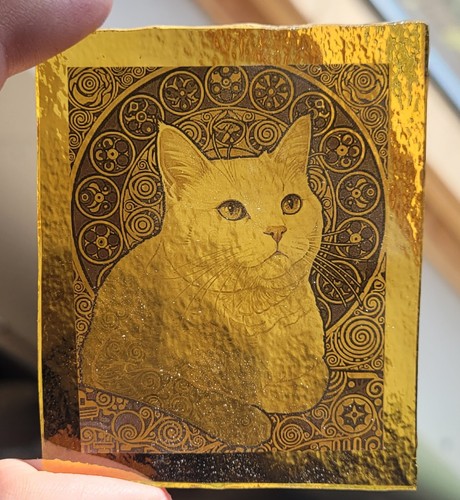Stained glass cat - stained,