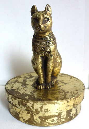 Cat trinket box antique - trinket, .antique