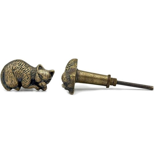 Antique brass cat cabinet - brass,